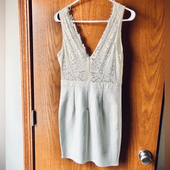 Windsor Small creamy white lace top bodycon dress - Picture 2 of 5